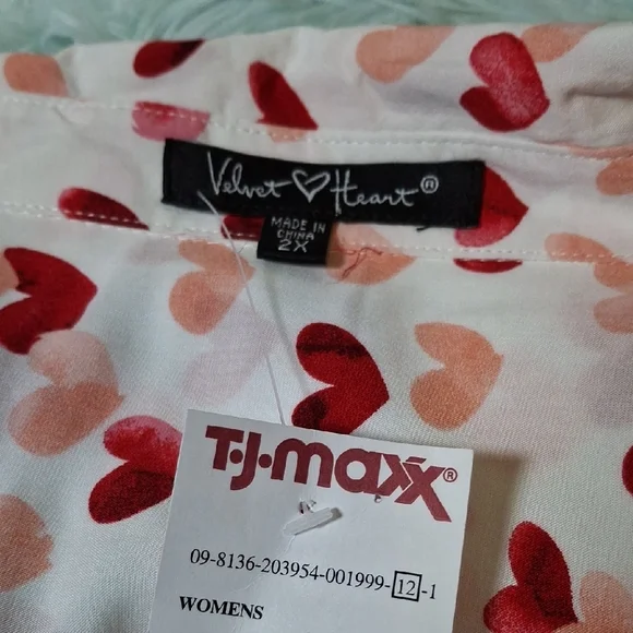 Velvet Heart Red and Pink Heart Blouse - Picture 2 of 2